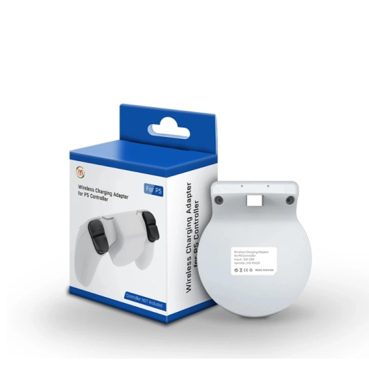 Receptor de incarcare wireless JYS P5129 pentru DualSense PS5, LED, alb