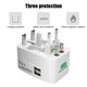 Adaptor universal priza, SINBINTA, 2xUSB, 6 A, 50/60HZ, 4 prize, Protector incorporat, obturator de siguranta si indicator luminos de alimentare, Pentru in SUA/UE/UK/AUS, Policarbonat/ABS, 84x43x54mm, Alb