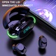 Casti wireless bluetooth 5.1, SINBINTA, 200mAh, 37V, Anularea zgomotului, IPX4 rezistente la apa, Afisaj digital, In ear, Button operation, Fast pair, Audio, Respirand lumina, Autonomie mult de 36 ore, Cu 1 casti curatati pixul, ABS, Negru