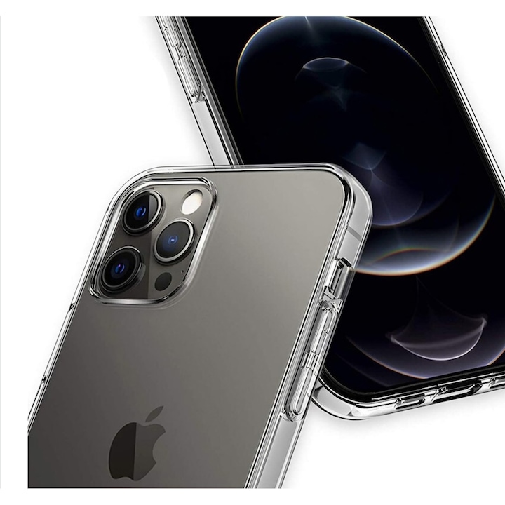 Husa telefon subtire din silicon, Planet Tech pentru Apple iPhone 12 Pro Max, transparenta