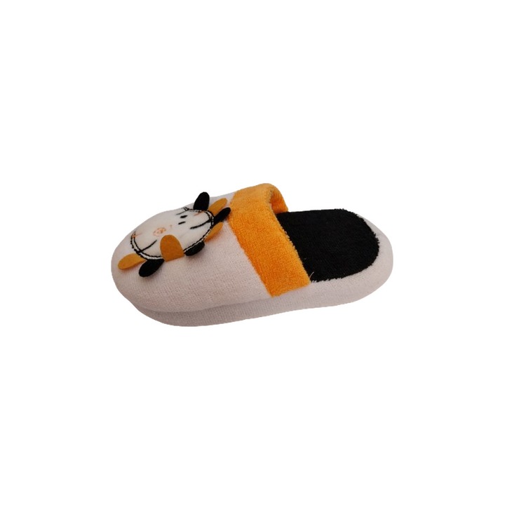 Детски домашни чехли Зебра, бяло/черно, памук, размер 10