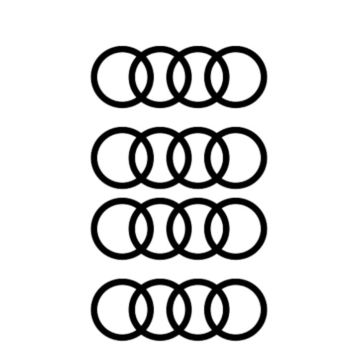 Stickere Etrieri - Audi Logo - 4 bucati - Negru