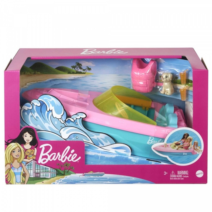 Barbie motorcsónak, Mattel, műanyag, 3+