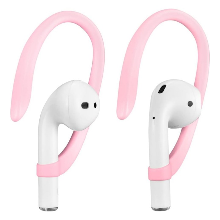 Кукички, съвместими с AirPods 1/2/3/ Pro/ pro 2, универсални, enkourakoko® EarHook, против хлъзгане, против загуба, поддържаща скоба, TPU, розово