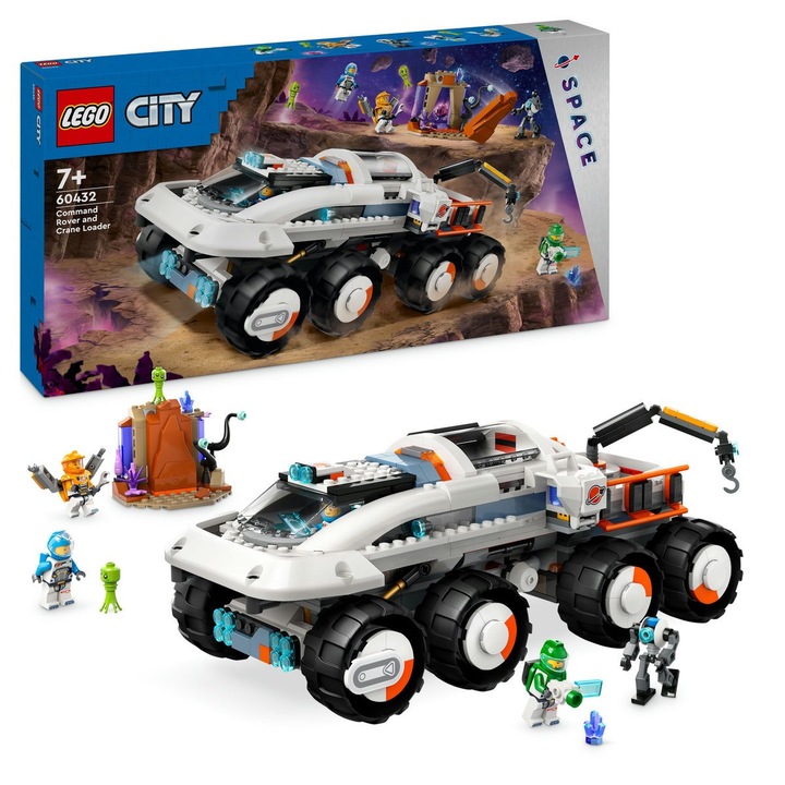 LEGO® City - Rover de Comanda si Incarcator cu Macara 60432, 758 piese