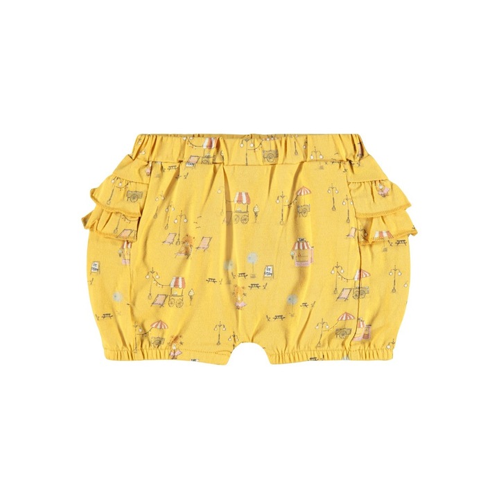 Pantaloni scurti bebe bumbac organic fete - Name It Bloomer Ochre 4681