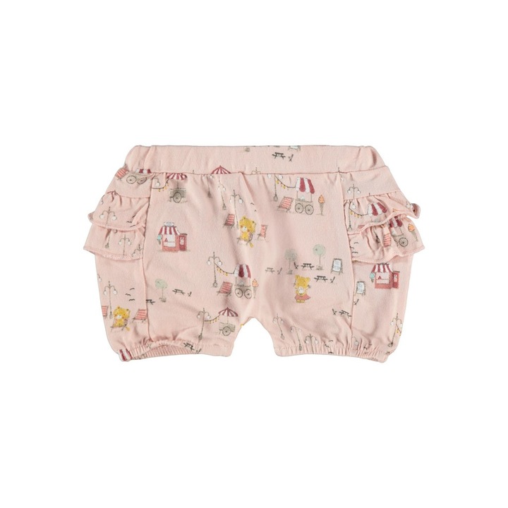 Pantaloni scurti bebe bumbac organic fete - Name It Bloomer Peach 4677