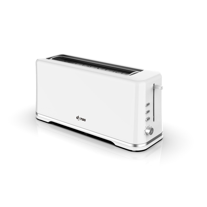 Kenyérpirító, Dyras T-363WH, 1030 W, 2 Szeletes, Fehér