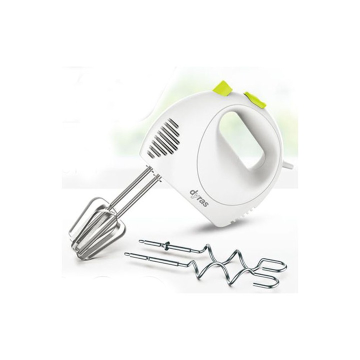 Kézi Mixer, Dyras HM751-G, 200 W, 5 Fokozat, Fehér-Zöld