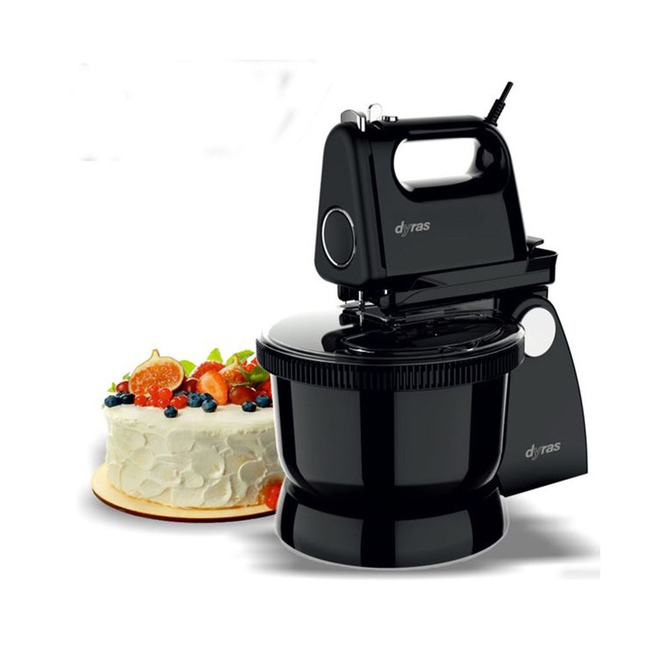 Forgótálas Mixer, Dyras HM753ALP-B, 300 W, 5 Fokozat, 3.4 L, Fekete