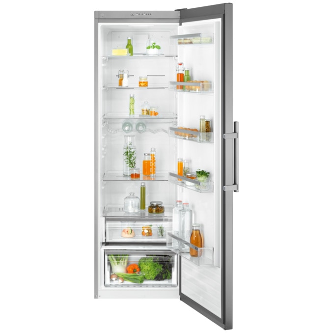 Frigider cu o usa Electrolux LRT7ME39X, 390 l, MultiFlow, Control electronic, Usa reversibila, Iluminare LED, Clasa E, H 186 cm, Inox