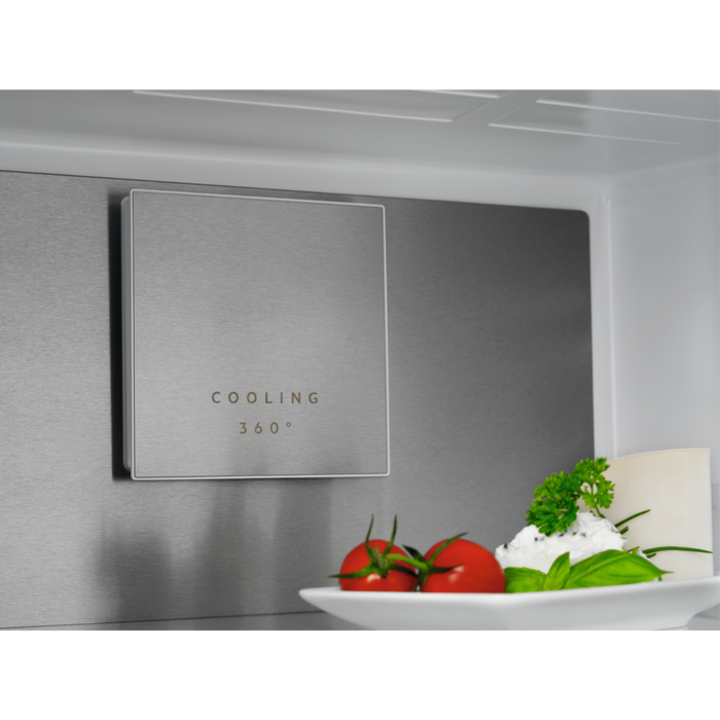 Combina frigorifica AEG ORC8M321EL, 330 l, MultiFlow, CustomFlex, Afisaj LCD, Usi reversibile, Iluminare LED, Clasa E, H 186 cm, Gri