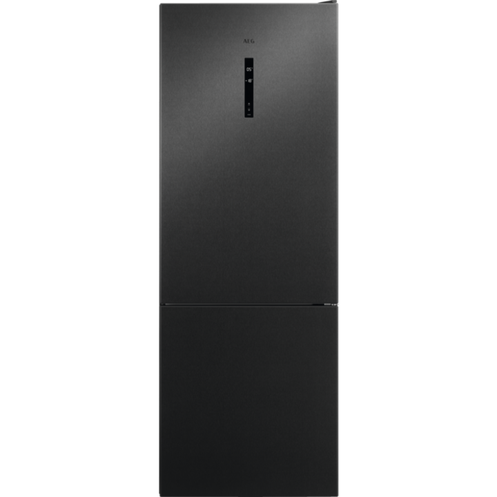 Хладилник с фризер AEG ORC6M481EL, 481 л, MultiFlow, CustomFlex, LCD дисплей, Реверсивни врати, Индикатор за висока температура, LED осветление, Клас Е, H 192 см, Сив
