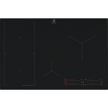 Plita incorporata cu inductie Electrolux EIS87453IZ, SenseBoil&Fry, functie Bridge, Hob2Hood, 80 cm, Negru