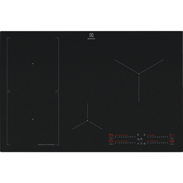 Плот за вграждане Electrolux EIS87453IZ SenseBoil&Fry, Индукция, Функция Bridge, Hob2Hood, 80 см