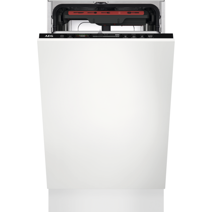 Съдомиялна за вграждане AEG FSE74527P, 10 комплекта, 7 програми, MaxiFlex, AirDry, Плъзгаща се врата, Инверторен мотор, SatelliteClean, Вътрешно осветление, Time Beam, Клас C, 45 см