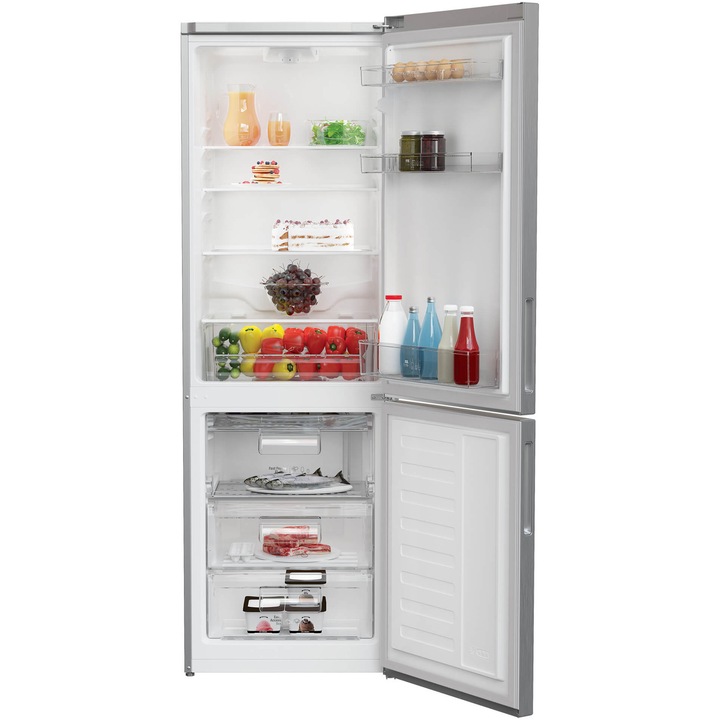 Combina frigorifica Arctic AK60320M40MT, 300 l, Clasa E, Garden Fresh, Safety Glass, XXL BOTTLE, MIX ZONE, H 185,1cm, Metal Look