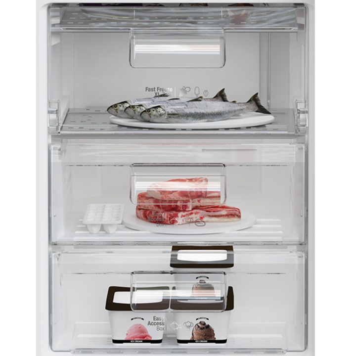 Combina frigorifica Arctic AK60320M40MT, 300 l, Clasa E, Garden Fresh, Safety Glass, XXL BOTTLE, MIX ZONE, H 185,1cm, Metal Look