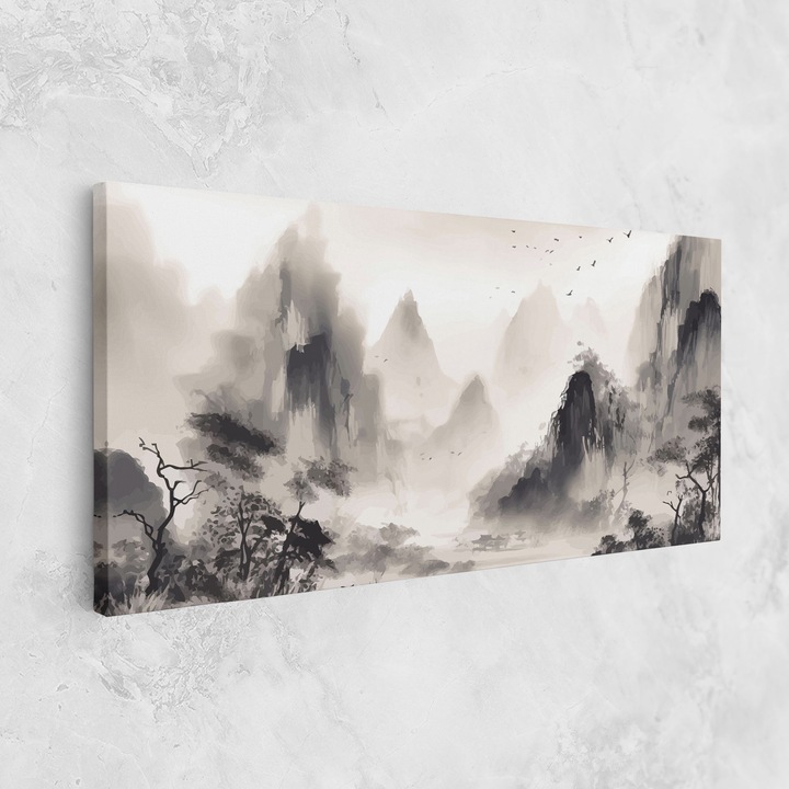 Tablou Canvas, 40x80 cm, Dormitor si Living, Peisaje, Munti, Far Away Mountain