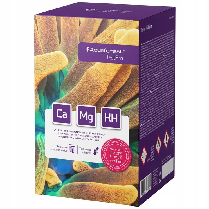 Tengeri akvárium vízteszt készlet, Aquaforest TestPro, Kalcium, Teljes keménység, Magnézium