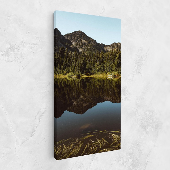Tablou Canvas, 60x120 cm, Dormitor Si Living, Peisaje, Paduri, Big Lake Mountain
