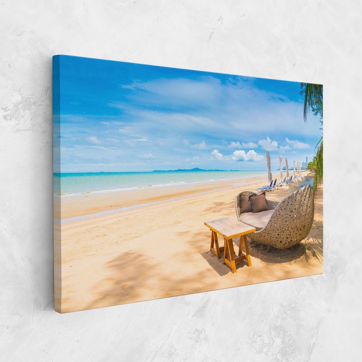 Tablou Canvas, 50x70 cm, Dormitor si Living, Peisaje, Plaje, Dinning Blue Sky