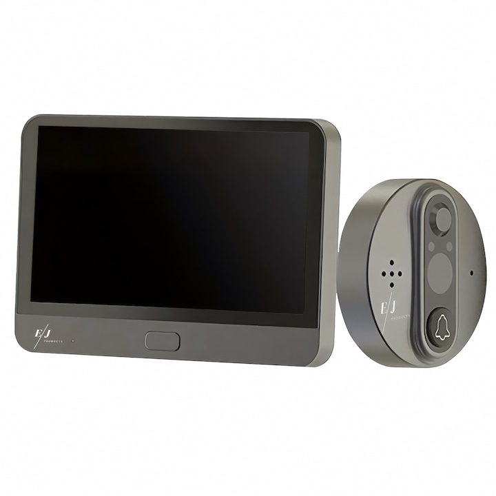 Sonerie video, EJ PRODUCTS, WiFi, ecran LCD 4,3", 1080P, baterie 5000mAh, unghi de vizualizare 120º, night vision, notificari in timp real, senzor miscare, comunicare bidirectionala