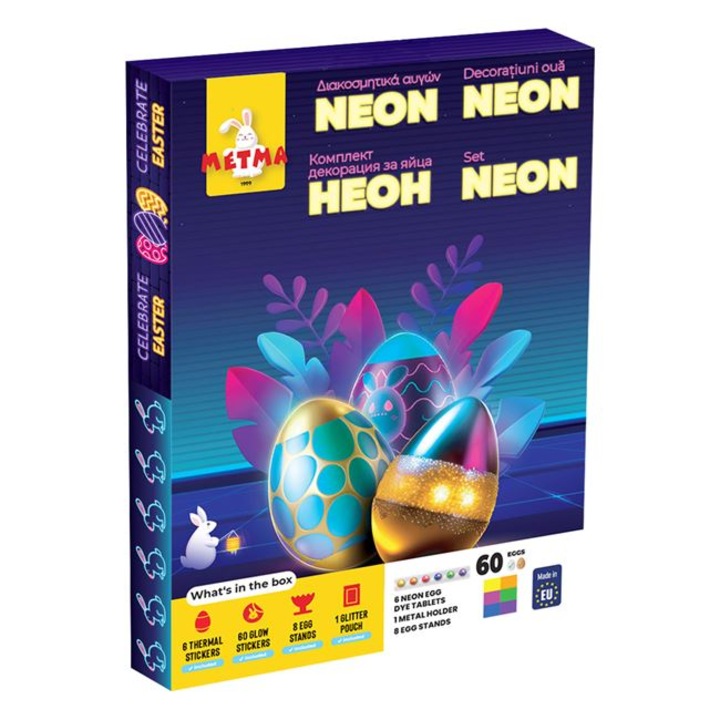 Fests neon matricákkal 60 tojáshoz