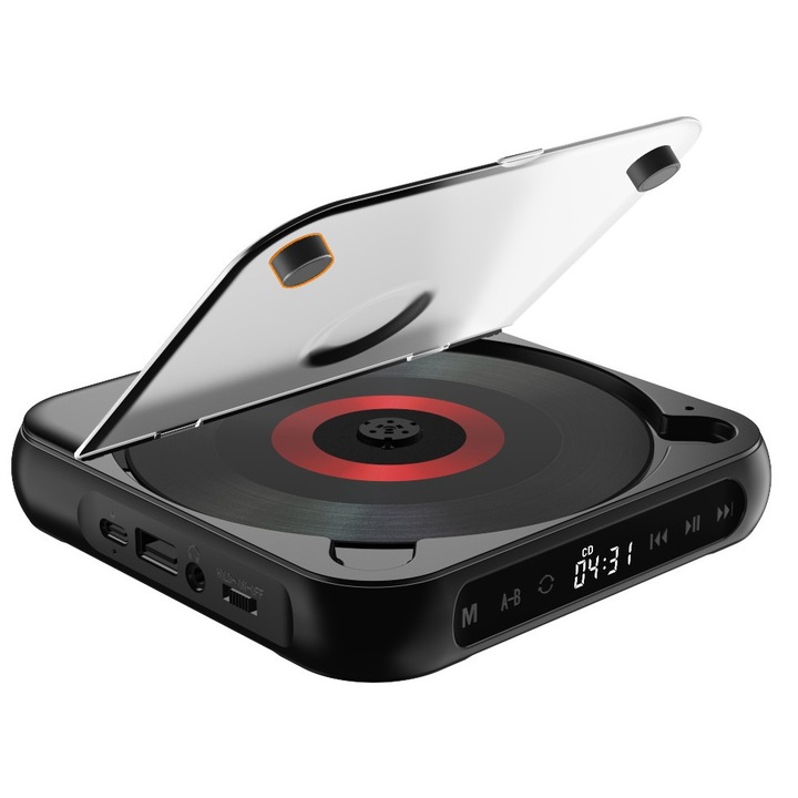 Walkman, Conectivitate multifunctionala, Cinci moduri de redare, Incarcare USB, Durata lunga de viata a bateriei, Antisoc automat, Ultra-subtire si usor, Acasa, Negru