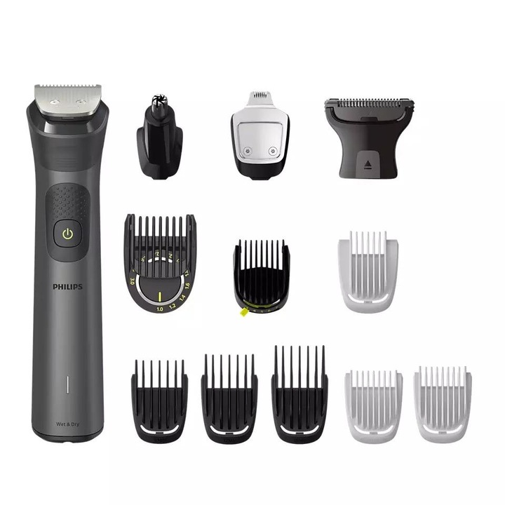 Aparat de tuns multifunctional 13 in 1 PHILIPS Multigroom Series 7000 MG7920/15, acumulator, autonomie 120 min, Negru