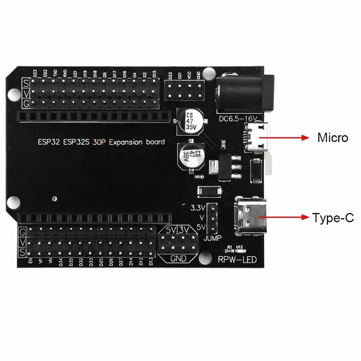 30-пинов модул за свързване на I/O порт за ESP32 модули