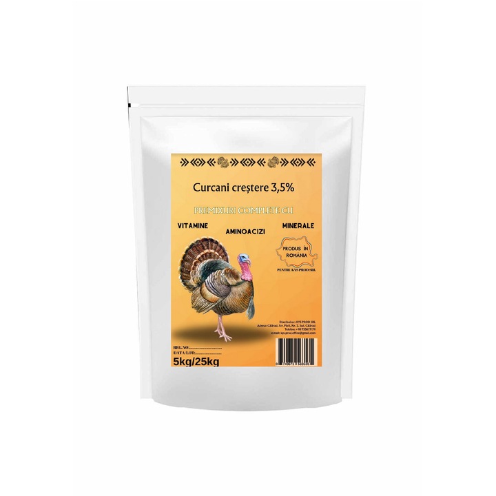 Baromfitáp, Kys Prod, Premix 3,5% pulykatartáshoz, 5 kg
