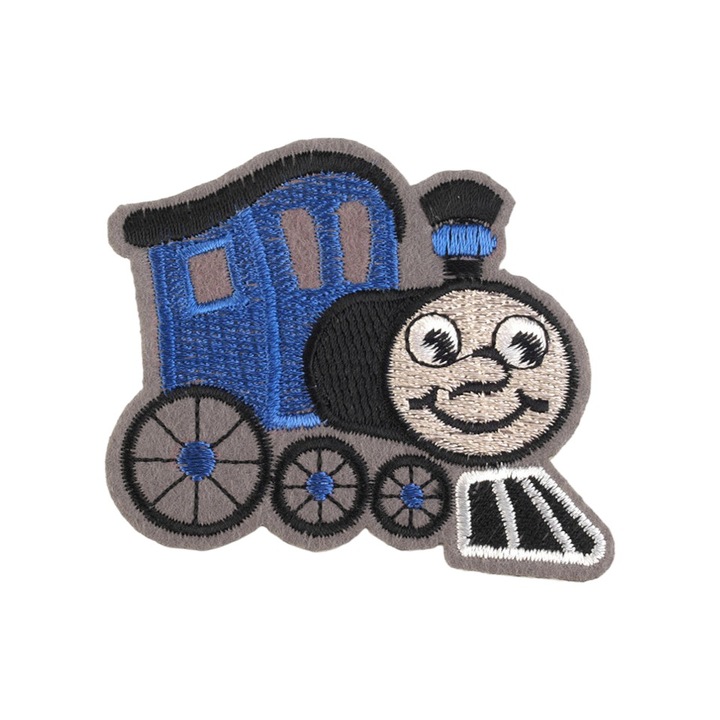 Термозалепваща бродирана апликация Crisalida, 6 x 7 см, Син локомотив