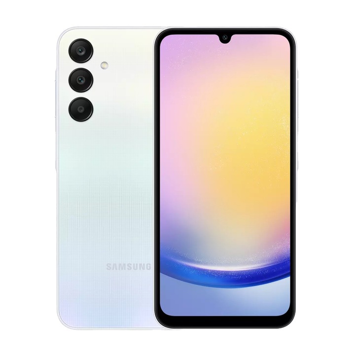 Samsung Galaxy A25 Mobiltelefon, 5G, Dual SIM, 6 GB RAM, 128 GB, Világoskék