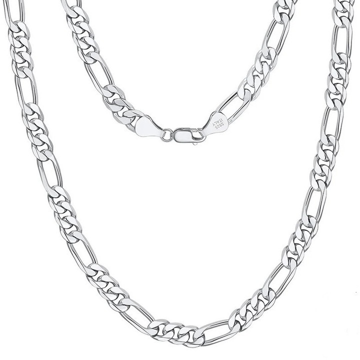 Colier lant pentru barbati din argint, model Figaro 60 cm, argint 925