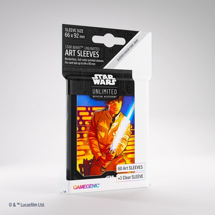 Комплект от 61 аксесоара Gamegenic, Star Wars, Unlimited Art Sleeves, Luke Skywalker, 66 x 92 mm