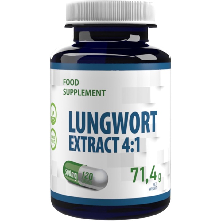 Lungwort 500mg, 120 Vegan Capsule, Echivalent 2000mg of 4 to 1 Extract