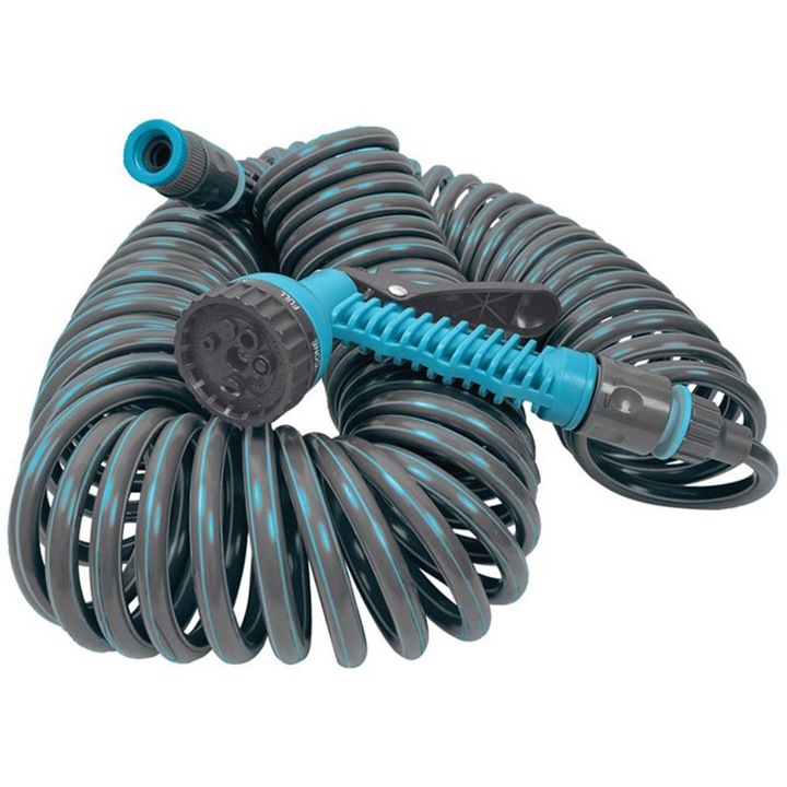 Kihúzható kerti tömlőkészlet 4 tartozékkal, 20 m, 7 permetezési mód