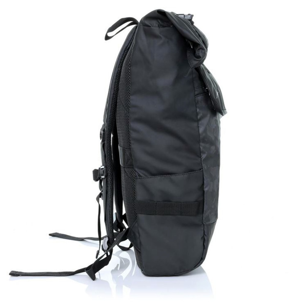 Rucsac Troop pentru Laptop 15.6”, OPTIM SOLUTION, Functie Roll-top, Multi-pockets, Fixare Magneti, Universal, Suport Ergonomic, Waterproof, Poliester 300D, High-Load Capacity, Curele Reglabile, Interior Captusit, Negru