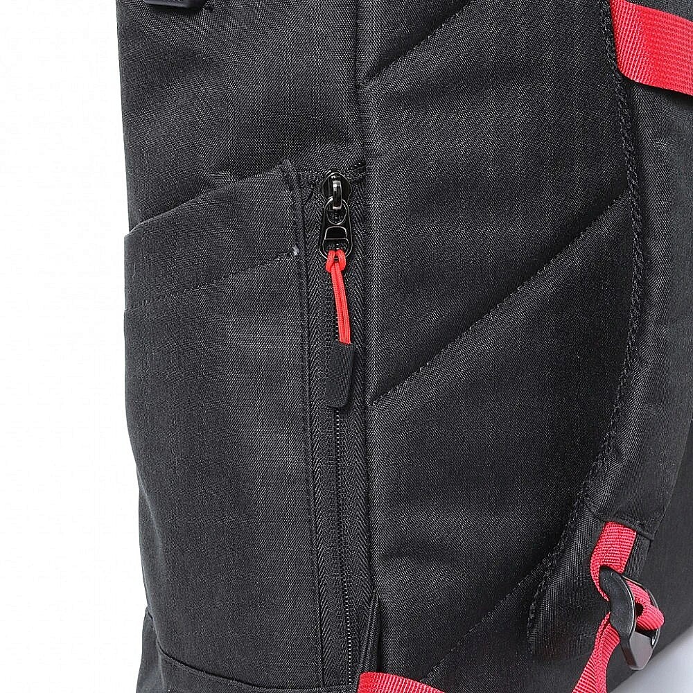 Rucsac DaredevilRouge pentru Laptop 15.6”, OPTIM SOLUTION, Functie Roll-top, Port USB, Multi-pockets, Universal, Design Ergonomic, Waterproof, Poliester 300D, High-Load Capacity, Curele Reglabile, Interior Captusit, Negru/Roz