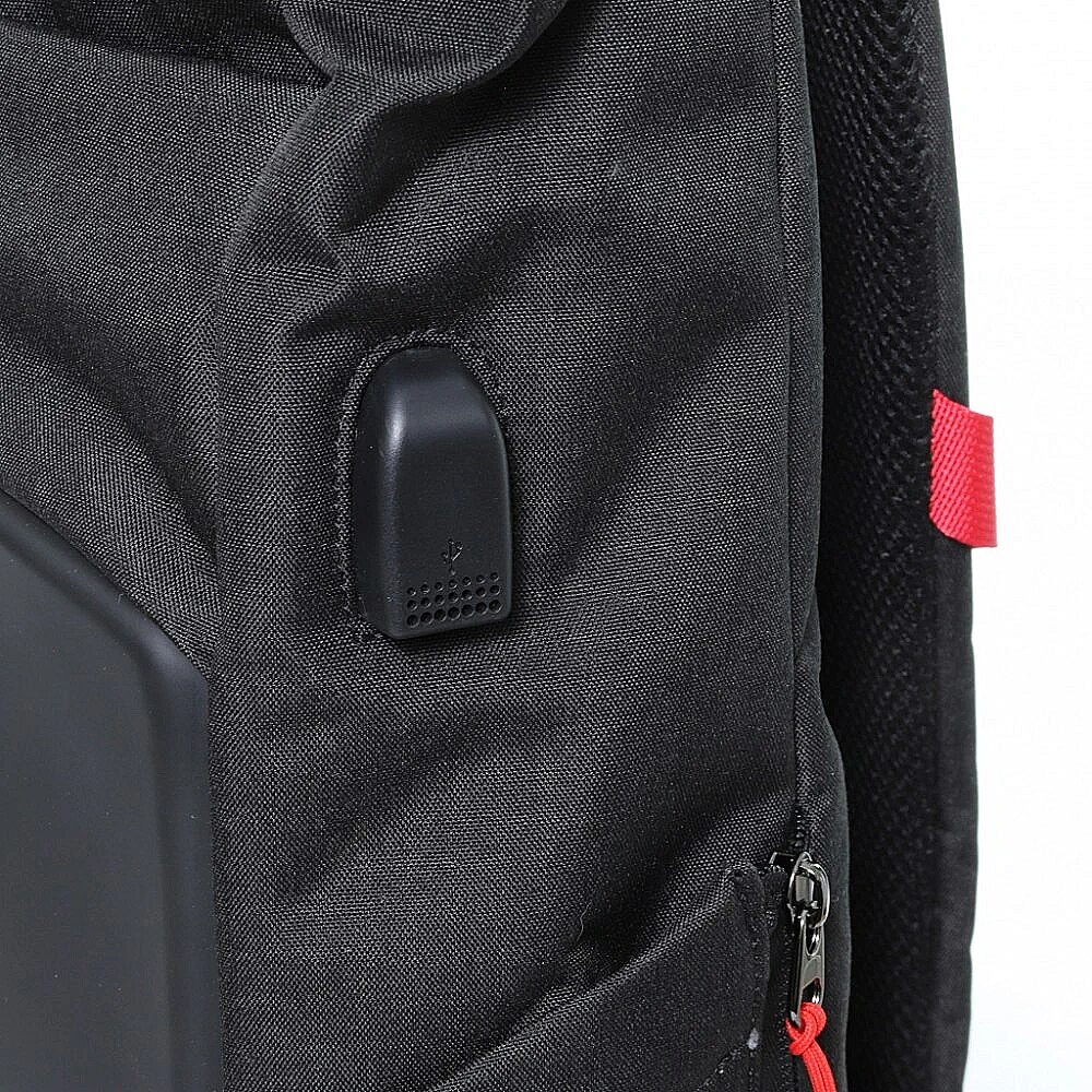 Rucsac DaredevilRouge pentru Laptop 15.6”, OPTIM SOLUTION, Functie Roll-top, Port USB, Multi-pockets, Universal, Design Ergonomic, Waterproof, Poliester 300D, High-Load Capacity, Curele Reglabile, Interior Captusit, Negru/Roz
