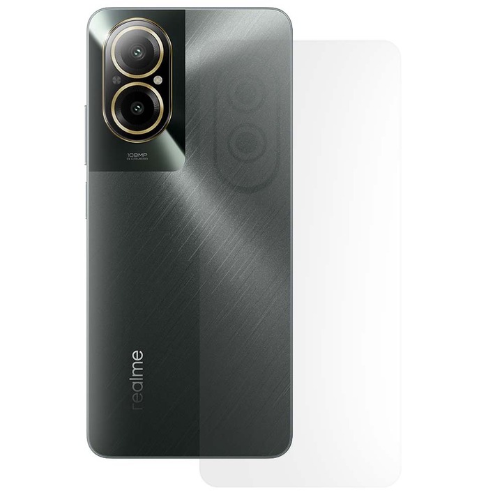 SILKASE matt hátfólia Realme C67-hez, hátvédő, szilikon