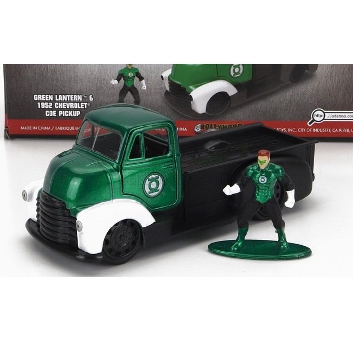 1952-es Chevrolet Coe Pickup modell és Green Lantern figura - 1/32 Jada