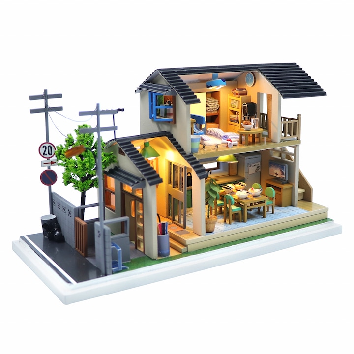 Casa in miniatura 3D, Casa Yamano, DIY, 20.5x9.5x12.4 cm