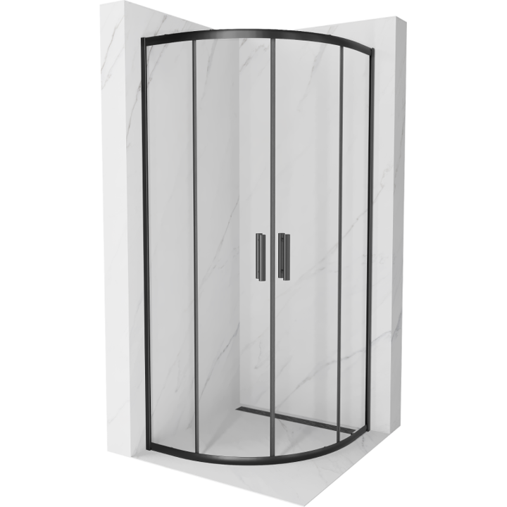 Cabina de dus, Mexen, 3626, Standard, Negru, Semirotund