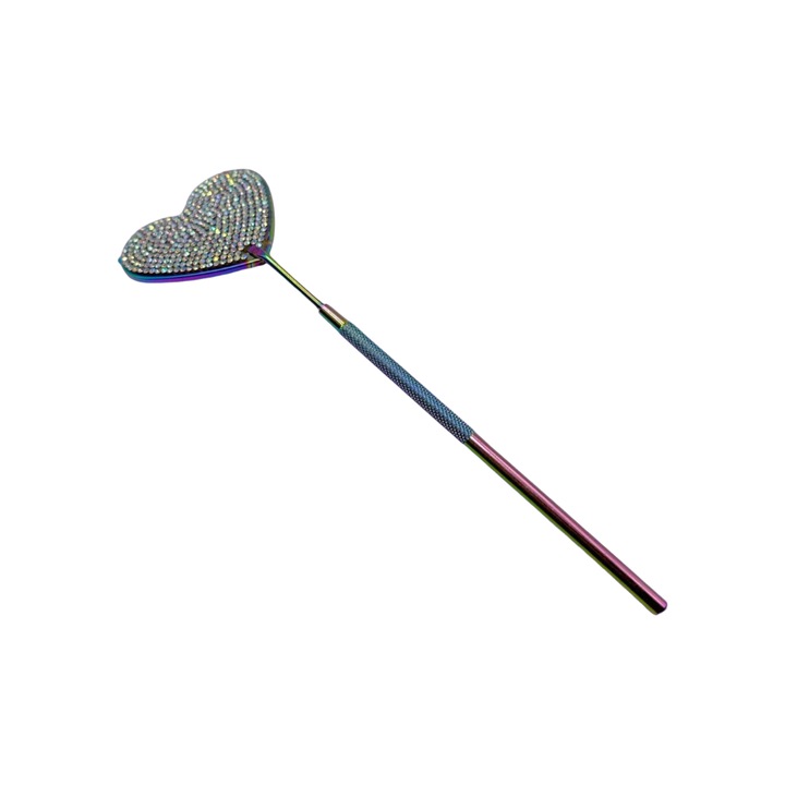 Кристално огледало във формата на сърце - Многоцветно