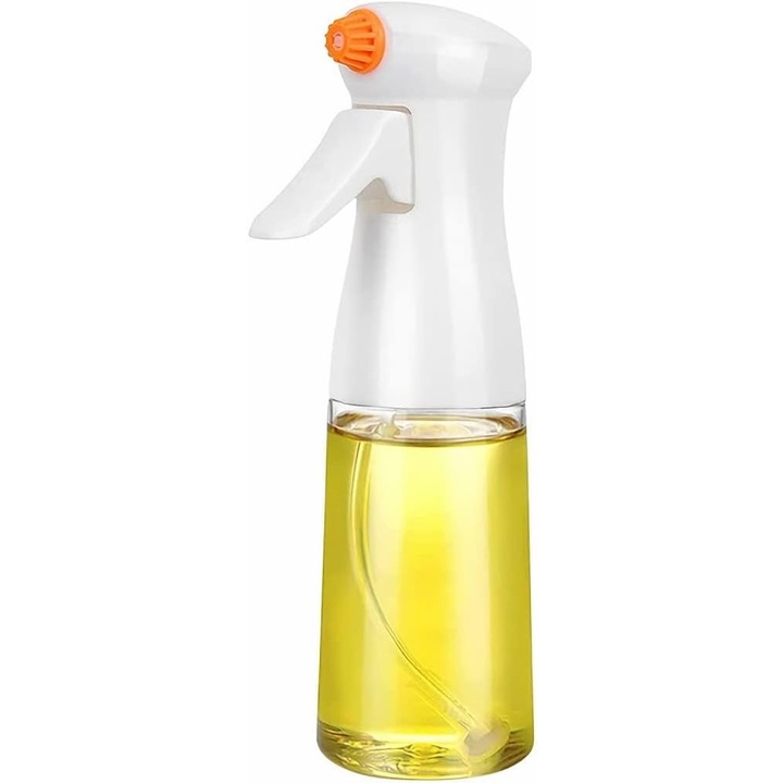 Pulverizator pentru ulei, otet, sosuri, Polipropilena/Sticla, 200ml, Alb