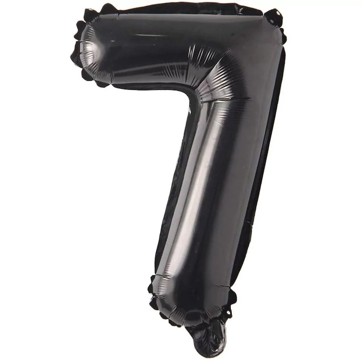 Balon folie in forma de cifra, Negru, 100 cm, Cifra 7