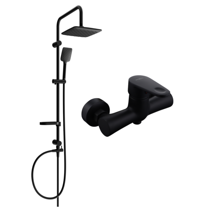 Set de dus, Mexen, 6087, Negru, Otel