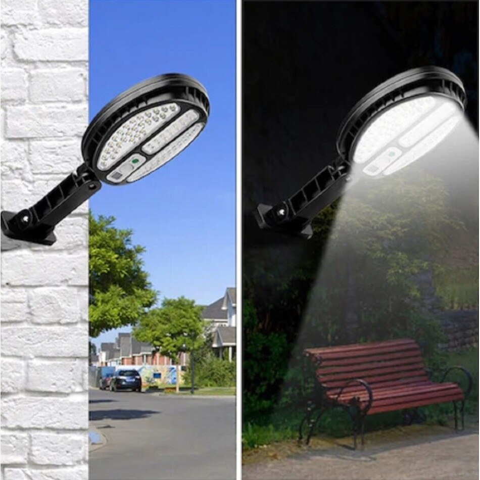Lampa stradala cu incarcare solara, 100 x LED SMD, senzor de miscare ...